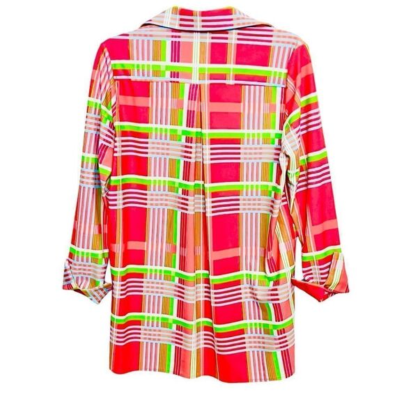 Jude Connally Cloth Top Multicolor Geometric Collar Long Sleeve Pullover Shirt - Picture 5 of 12